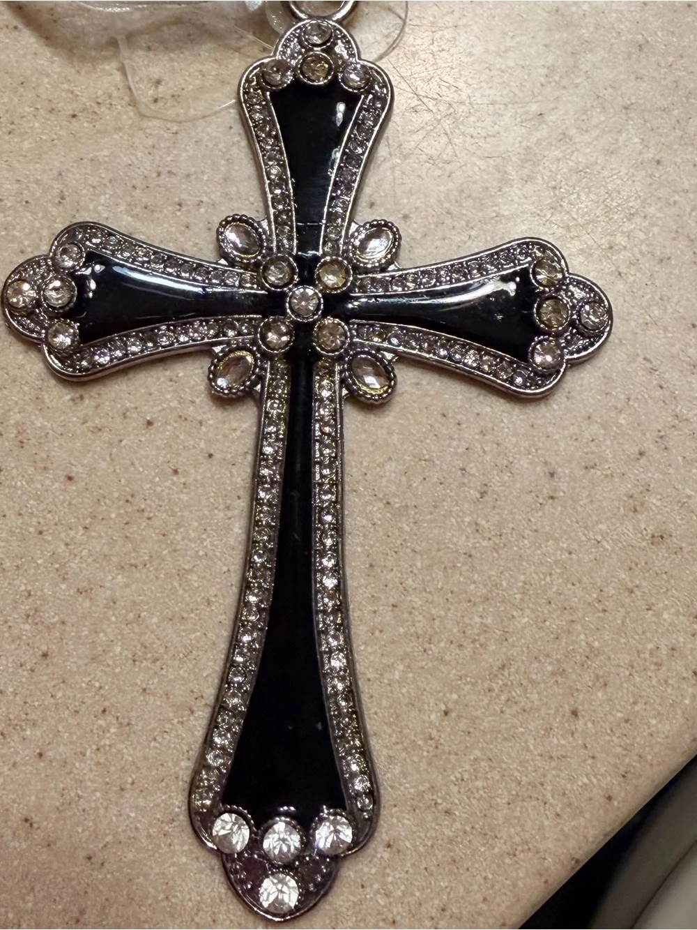 Source Unknown Black Jeweled Cross‎ Wall Accent